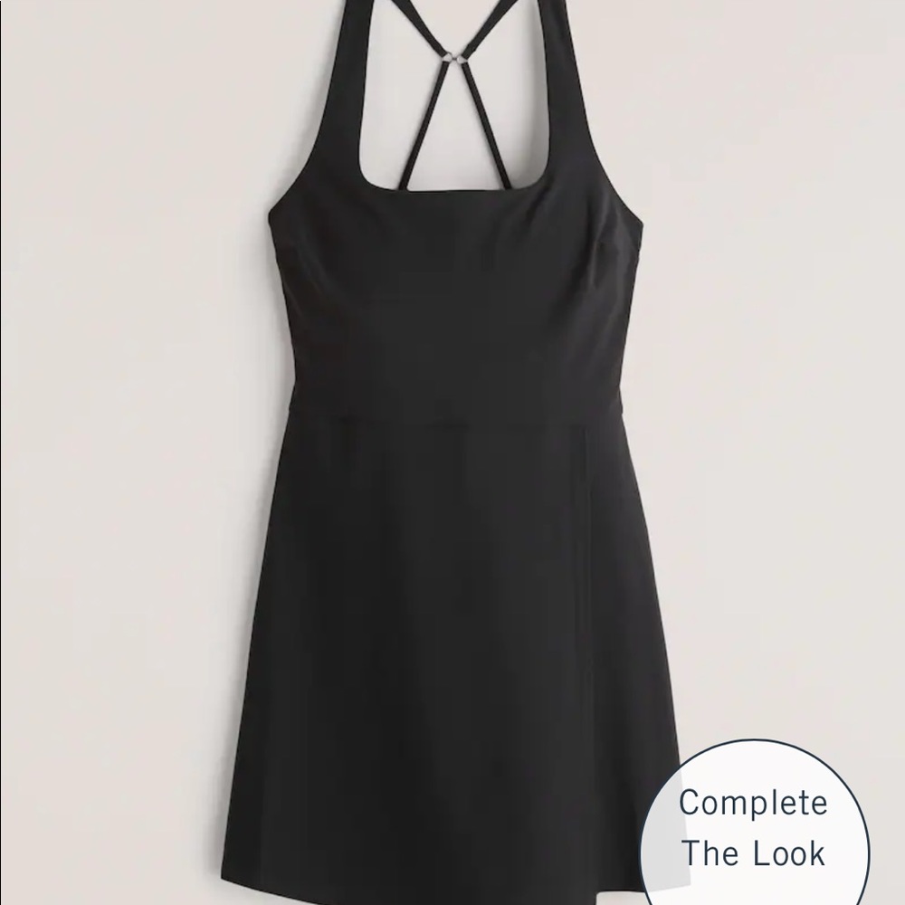 *NWT* A&F Traveler Wrap Mini Dress, Black workout dress with shorts